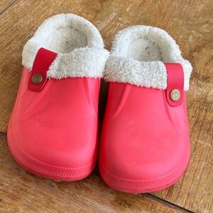 Cozy Pink Mules with Faux Fur Lining